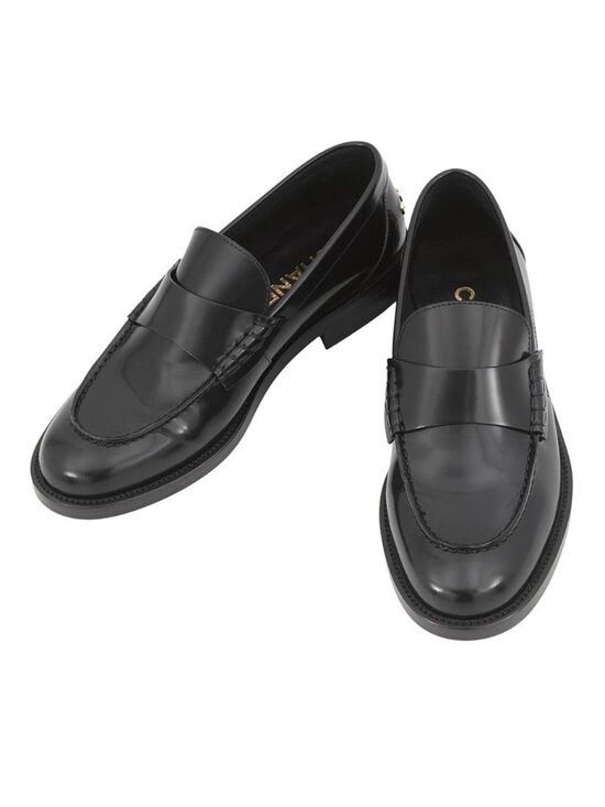 Chanel Shoes - Chanel Loafers Back Toe Carre Shiny Calfskin 38c Shoes Black SS